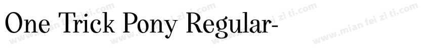 One Trick Pony Regular字体转换